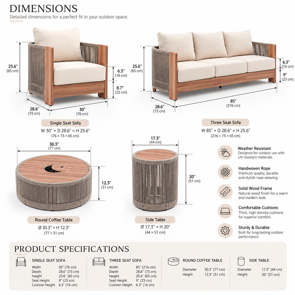 Tuscany Outdoor Sofa Set - Image 8